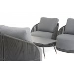 "Монтелла" лаунж-зона 5-местная плетеная из роупа (веревки), каркас алюминиевый темно-серый, роуп темно-серый "Монтелла" лаунж-зона 5-местная плетеная из роупа (веревки), каркас алюминиевый темно-серый, роуп темно-серый