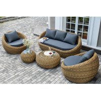 "Барселона" лаунж-зона из искусственного ротанга, цвет соломенный