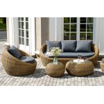 "Барселона" лаунж-зона из искусственного ротанга, цвет соломенный