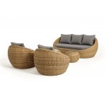 "Барселона" лаунж-зона из искусственного ротанга, цвет соломенный