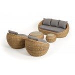 "Барселона" лаунж-зона из искусственного ротанга, цвет соломенный