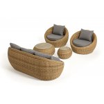 "Барселона" лаунж-зона из искусственного ротанга, цвет соломенный