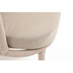 "Верона" кресло плетеное из роупа, каркас алюминий белый муар, роуп бежевый круглый, ткань бежевая 15052