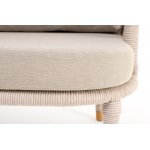 "Верона" кресло плетеное из роупа, каркас алюминий белый муар, роуп бежевый круглый, ткань бежевая 15052