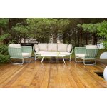 "Фиджи" лаунж-зона 5-местная плетеная из роупа (веревки), каркас алюминиевый светло-серый, роуп зеленый (4204)