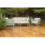 "Фиджи" лаунж-зона 5-местная плетеная из роупа (веревки), каркас алюминиевый светло-серый, роуп зеленый (4204)