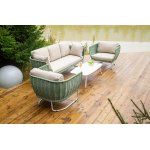 "Фиджи" лаунж-зона 5-местная плетеная из роупа (веревки), каркас алюминиевый светло-серый, роуп зеленый (4204)