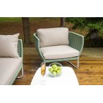 "Фиджи" лаунж-зона 5-местная плетеная из роупа (веревки), каркас алюминиевый светло-серый, роуп зеленый (4204)