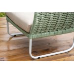 "Фиджи" лаунж-зона 5-местная плетеная из роупа (веревки), каркас алюминиевый светло-серый, роуп зеленый (4204)