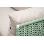 "Фиджи" лаунж-зона 5-местная плетеная из роупа (веревки), каркас алюминиевый светло-серый, роуп зеленый (4204)