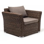 "Капучино" кресло из искусственного ротанга (гиацинт), цвет коричневый