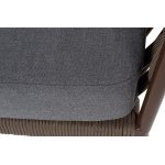 "Диего" диван 2-местный плетеный из роупа, каркас алюминий коричневый (RAL8016) муар, роуп коричневый круглый, ткань темно-серая 027