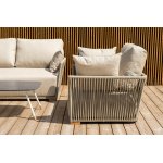 "Форли" лаунж-зона 4-местная плетеная из роупа (веревки), каркас алюминиевый светло-серый, роуп серо-коричневый