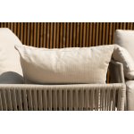 "Форли" лаунж-зона 4-местная плетеная из роупа (веревки), каркас алюминиевый светло-серый, роуп серо-коричневый