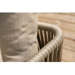 "Форли" лаунж-зона 4-местная плетеная из роупа (веревки), каркас алюминиевый светло-серый, роуп серо-коричневый