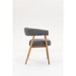 Стул обеденный Zubo с деревянными ножками темно-серый 2 шт.