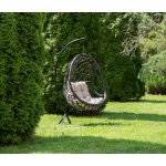 "Венеция" подвесное кресло-кокон из искусственного ротанга, цвет бронзовый с бежевой подушкой