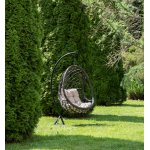 "Венеция" подвесное кресло-кокон из искусственного ротанга, цвет бронзовый с бежевой подушкой