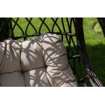 "Венеция" подвесное кресло-кокон из искусственного ротанга, цвет бронзовый с бежевой подушкой