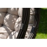 "Венеция" подвесное кресло-кокон из искусственного ротанга, цвет бронзовый с бежевой подушкой