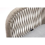 "Лион" стул плетеный из роупа, каркас алюминий светло-серый (RAL7035) муар, роуп серый меланж круглый, ткань светло-серая