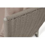 "Фиджи" диван 3-местный плетеный из роупа, каркас алюминий светло-серый (RAL7035) муар, роуп серый меланж круглый, ткань Mossle бежевая