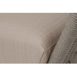 "Фиджи" диван 3-местный плетеный из роупа, каркас алюминий светло-серый (RAL7035) муар, роуп серый меланж круглый, ткань Mossle бежевая