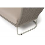 "Фиджи" диван 3-местный плетеный из роупа, каркас алюминий светло-серый (RAL7035) муар, роуп серый меланж круглый, ткань Mossle бежевая