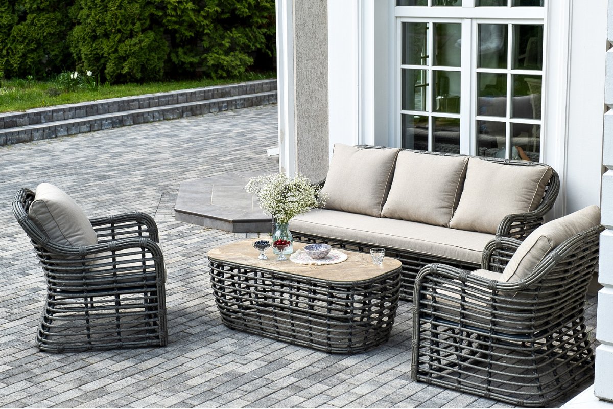 "Ницца" лаунж-зона из искусственного ротанга, цвет бронзовый "Ницца" лаунж-зона из искусственного ротанга, цвет бронзовый