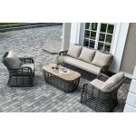 "Ницца" лаунж-зона из искусственного ротанга, цвет бронзовый "Ницца" лаунж-зона из искусственного ротанга, цвет бронзовый