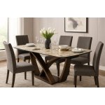 Стол ALONSO 200 TL-137  матовый, испанская керамика / брашированный каркас, цвет медный, ®DISAUR