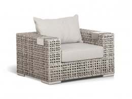 "Тито" кресло из искусственного ротанга, цвет серый