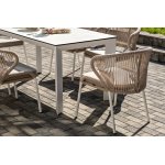 "Венето" обеденная группа на 6 персон со стульями "Милан", каркас белый, роуп бежевый