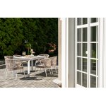 "Венето" обеденная группа на 6 персон со стульями "Милан", каркас белый, роуп бежевый