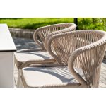 "Венето" обеденная группа на 6 персон со стульями "Милан", каркас белый, роуп бежевый