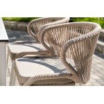 "Венето" обеденная группа на 6 персон со стульями "Милан", каркас белый, роуп бежевый