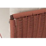 "Фиджи" диван 3-местный плетеный из роупа, каркас алюминий коричневый (RAL8016) муар, роуп красный (8372) круглый tex, ткань Mossle бежевая