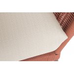 "Фиджи" диван 3-местный плетеный из роупа, каркас алюминий коричневый (RAL8016) муар, роуп красный (8372) круглый tex, ткань Mossle бежевая