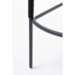 "Марсель" стул барный плетеный из роупа, каркас из стали темно-серый (RAL7024) муар, роуп темно-серый круглый, ткань темно-серая 027