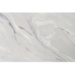 "Женева" интерьерный стол из HPL шестиугольный, D50, H35, цвет "мрамор пепел", каркас из стали белый муар