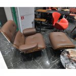 Кресло EAMES LOUNGE CHAIR и оттоманка EAMES LOUNGE CHAIR коричневые
