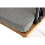 "Диего" стул плетеный из роупа, основание дуб, каркас из стали темно-серый (RAL7024) муар, роуп темно-серый круглый, ткань темно-серая 027