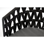 "Диего" стул плетеный из роупа, основание дуб, каркас из стали темно-серый (RAL7024) муар, роуп темно-серый круглый, ткань темно-серая 027