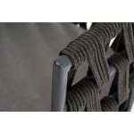 "Диего" стул плетеный из роупа, основание дуб, каркас из стали темно-серый (RAL7024) муар, роуп темно-серый круглый, ткань темно-серая 027