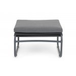 "Ането" пуф плетеный из роупа, каркас алюминий темно-серый (RAL7024) муар, роуп темно-серый круглый