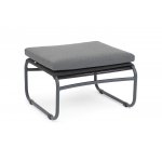 "Ането" пуф плетеный из роупа, каркас алюминий темно-серый (RAL7024) муар, роуп темно-серый круглый