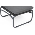 "Ането" пуф плетеный из роупа, каркас алюминий темно-серый (RAL7024) муар, роуп темно-серый круглый