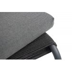 "Ането" пуф плетеный из роупа, каркас алюминий темно-серый (RAL7024) муар, роуп темно-серый круглый