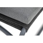 "Ането" пуф плетеный из роупа, каркас алюминий темно-серый (RAL7024) муар, роуп темно-серый круглый