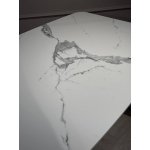 Стол обеденный Соар-2 F-1690,180х90х76 см, бело-серая керамика/хром серебро